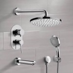 Remer TSH46 Tub and Shower Faucet Set with Handheld and Rain Shower Head